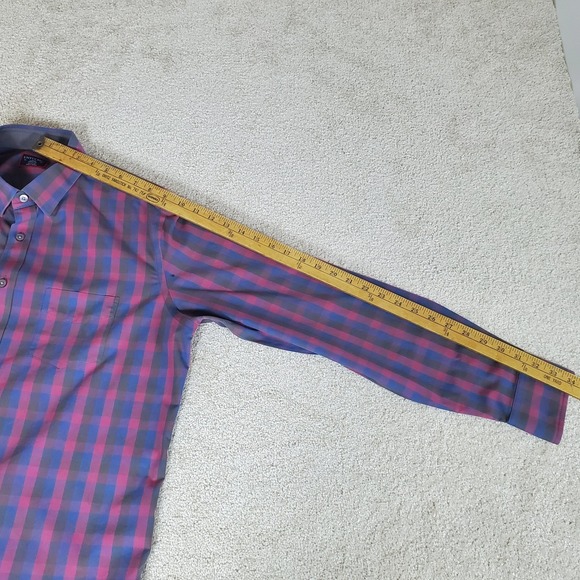 UNTUCKit Altamura WF Men's Button Up Shirt Large Long Sleeve Blue Red Plaid - Picture 7 of 14